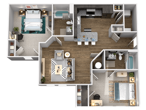 a floor plan of a house with a bedroom and a living room
